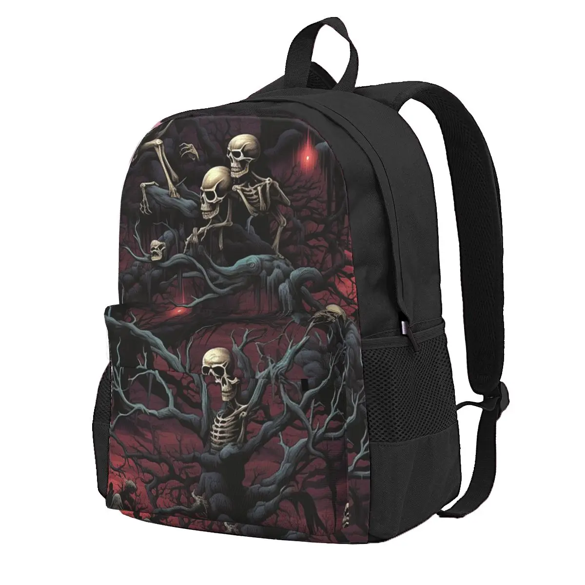 

Halloween Party Skelton Student Backpack School Bag Hiking Travel Daypack for Men Women Fashion Bookbag Shoulder Bags