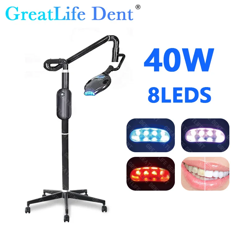 Entrega Local en la UE desde España, GreatLife, Lámpara Dental Profesional de Blanqueamiento Dental con 8 Bombillas LED de 40w, para Blanquear los Dientes