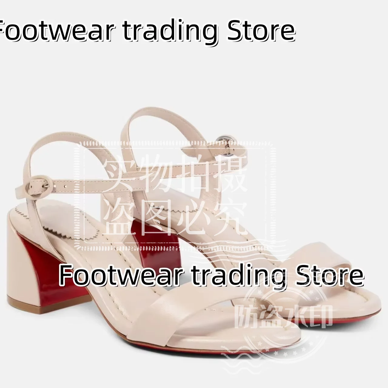 

Jane Slingback Leather Thick Mid-Heel Sandals Open-Toe Sandalias Femininas Ankel Strap High Heels Party Ladies Shoes for Women