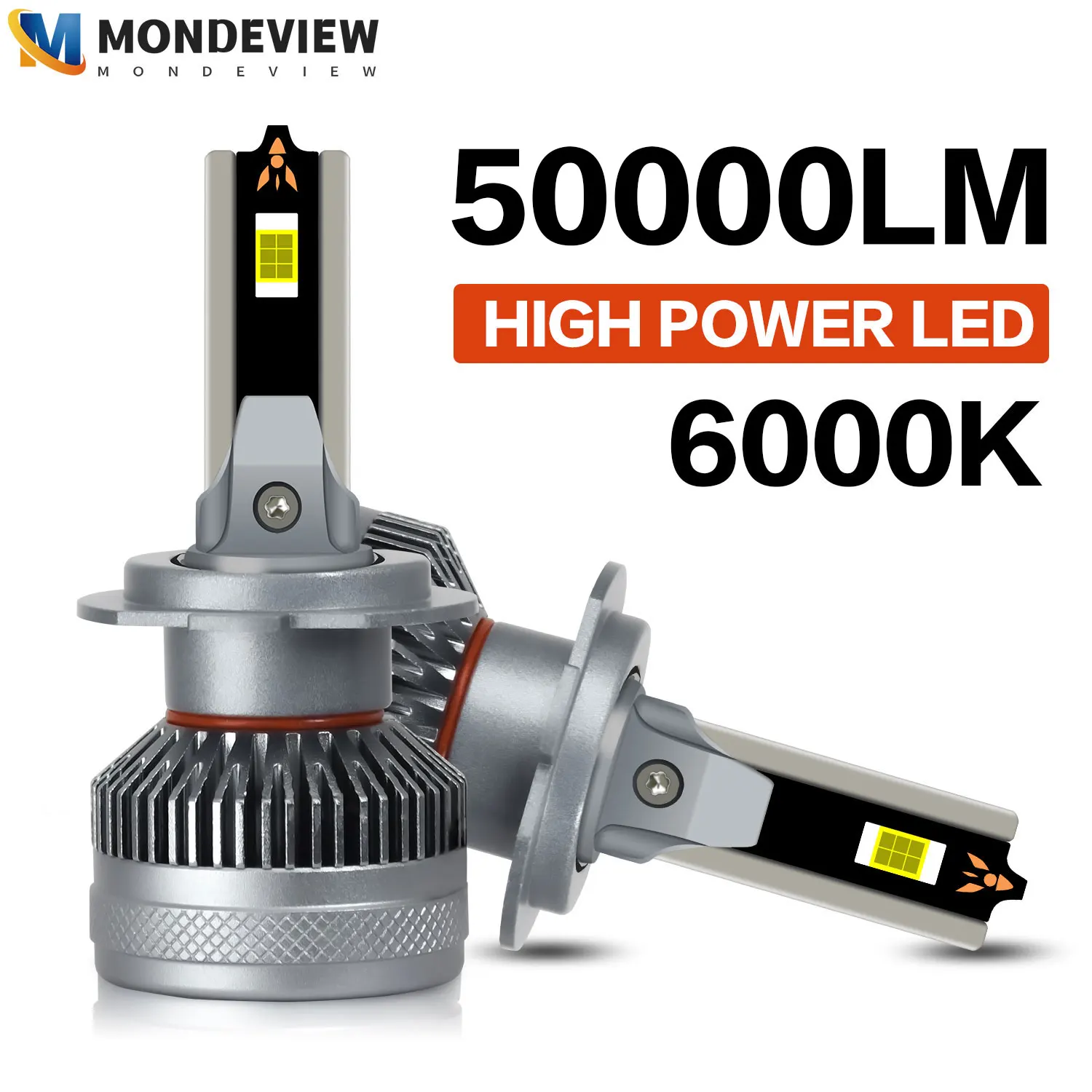 

MONDEVIEW A2 High Brightness H1 H4 H7 H11 9005 9006 Dual Copper Tube Car Headlights 6000K 450W 50000LM Daytime Running Lights