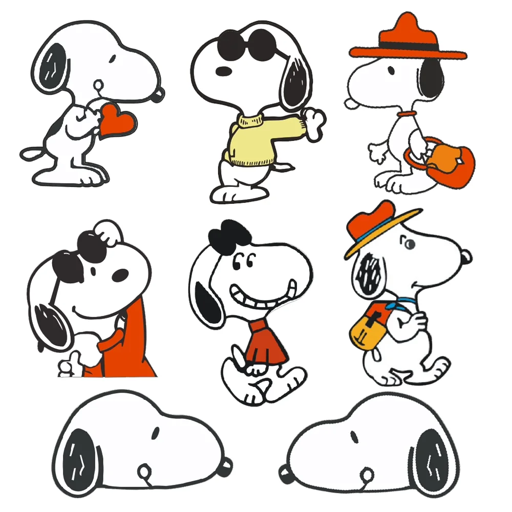 

8 Pcs/set Snoopy Acrylic Pin Cute Cartoon Brooch Harajuku Style Gift for Girls Fans Collectors Fashion Bag Accessory