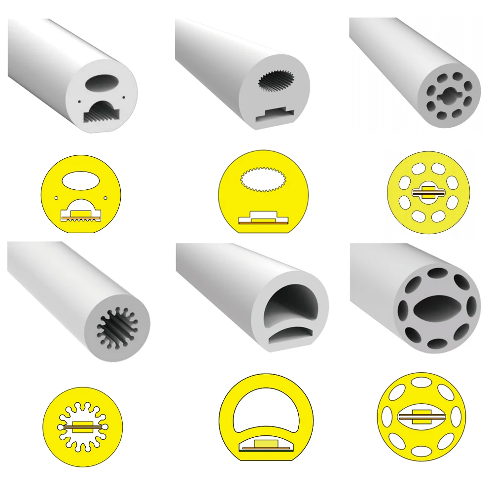 Tube rond lumineux en Gel de silice néon, 270/360 degrés, manchon souple en Silicone Flexible, étanche IP67 pour bande LED SMD COB 5mm-10mm