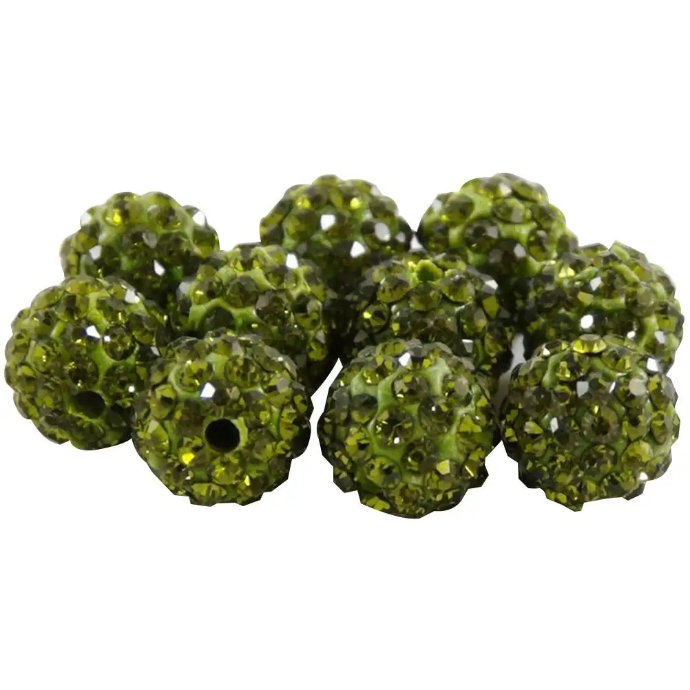 

20pcs Drilling Ball Beads Clay Spacer Rhinestone White Shiny Round Jewelry Crafting Making Bracelet Durable Premium Quality