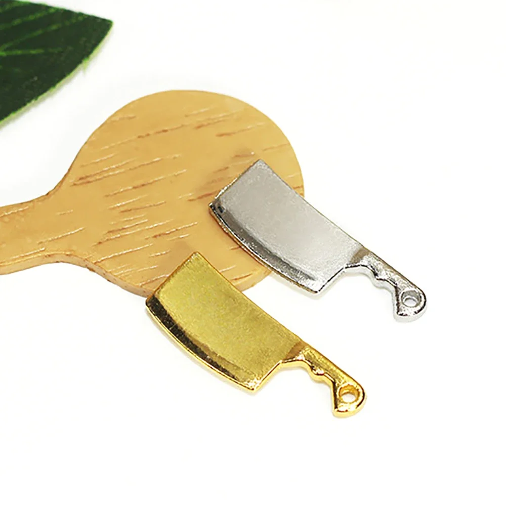 3Pcs 1/12 Dollhouse Miniature Accessories Mini Alloy Kitchen Knife Kitchenware Model for Doll House Home Decoration