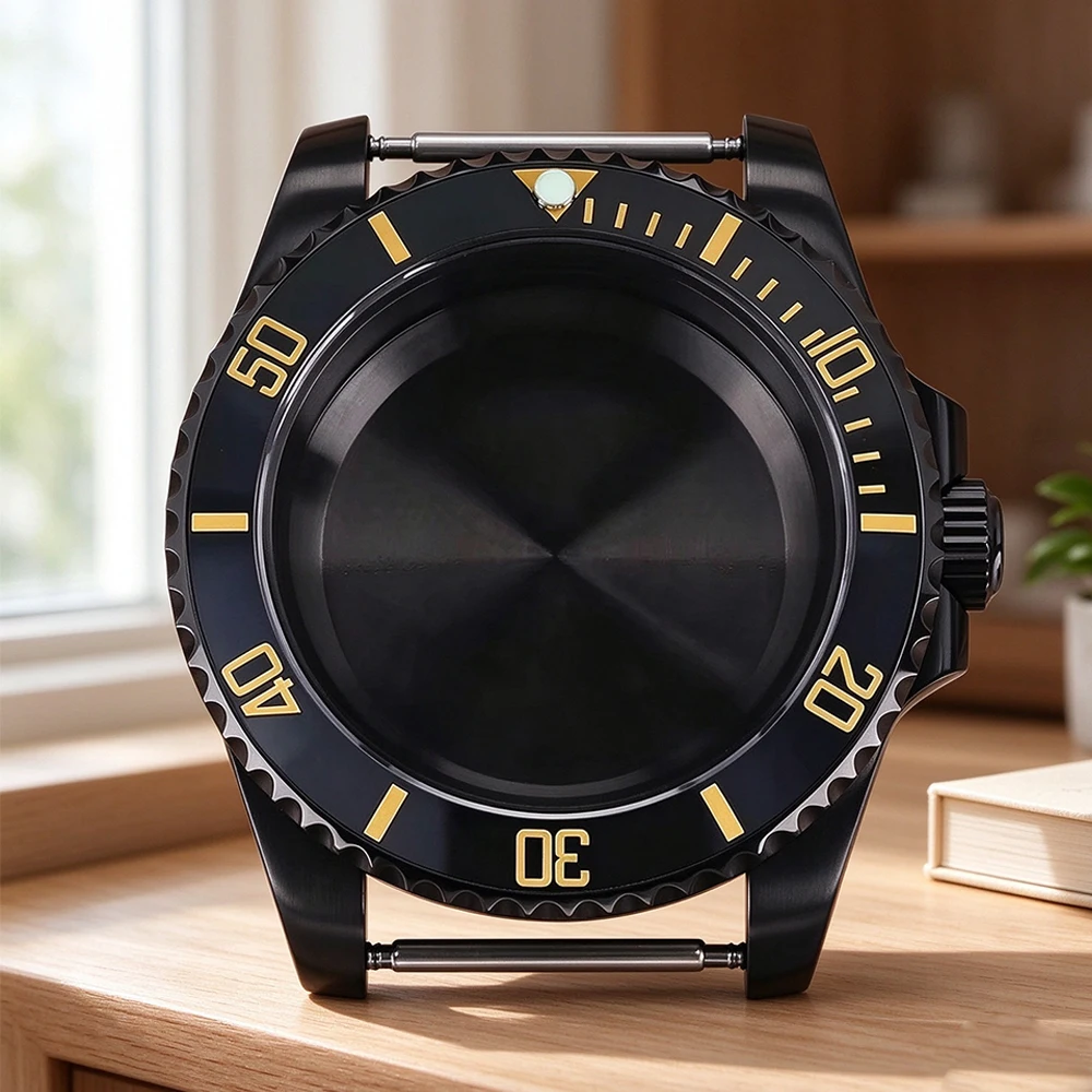 120 Clicks New Black 40MM Watch Case Sapphire For SUB Seiko NH35 NH36 NH38 NH34 Miyota8215 ETA2824 Movt Yacht-Master 316L Steel