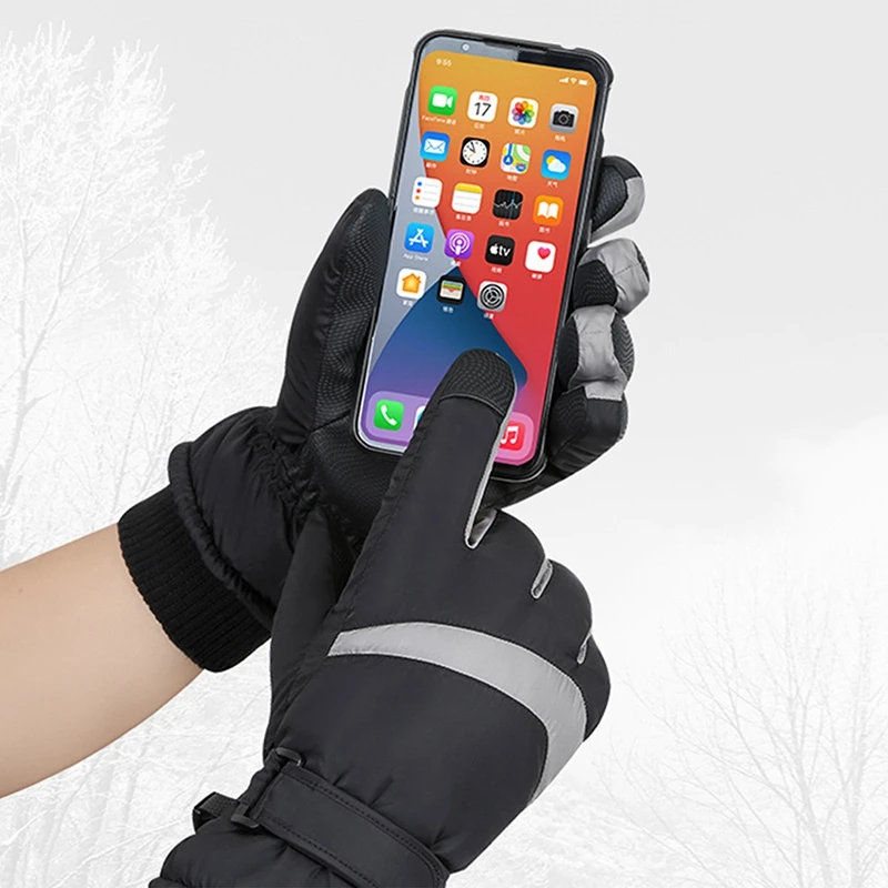 Winter Snowboard Ski Gloves Full Finger Fleece Touch Screen Waterproof Motorcycle Cycling Thermal Warm Snow Gloves Men Women