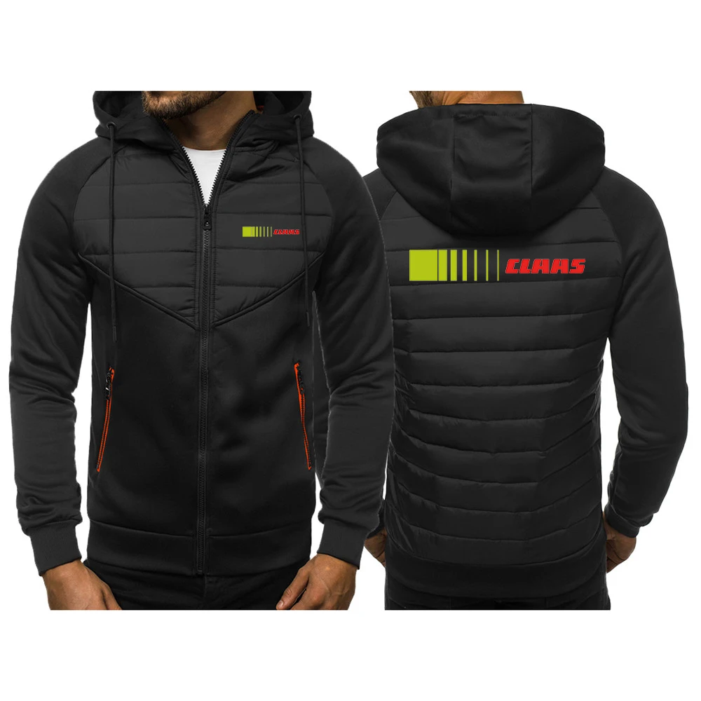 Claas 2024 NEW Style Men's Spring And Autumn Leisure Fashion Jacket Three-Color Stitching Sweatshirts Cotton Comfortable Tops