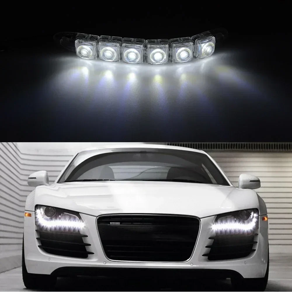 6/8/10LED Waterproof DRL Light Cars Auto Decorative Flexible Daytime Running Light Car Driving Strip Styling Headlight