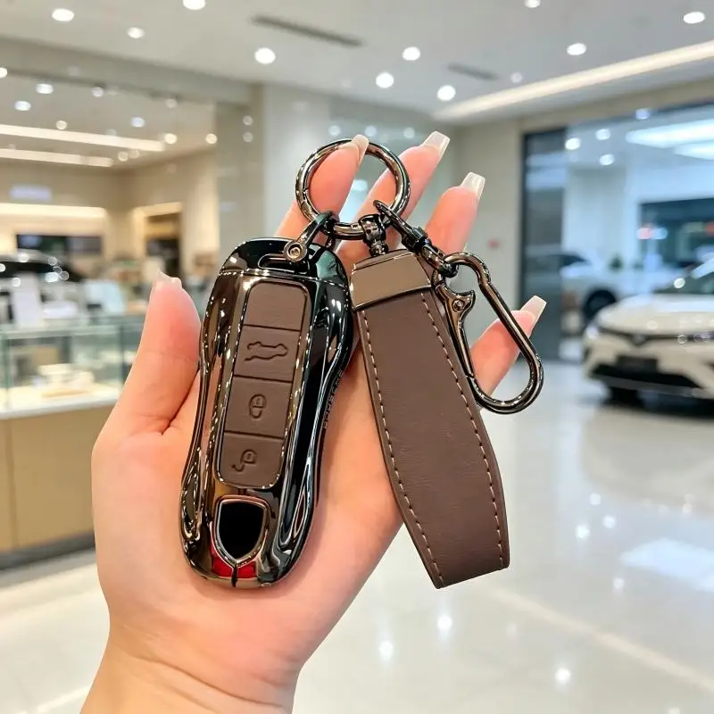 Suitable for Porsche keycase, new Pamei Macan Cayenne 911, Panamera 718/Taycan zinc alloy keychain protective cover