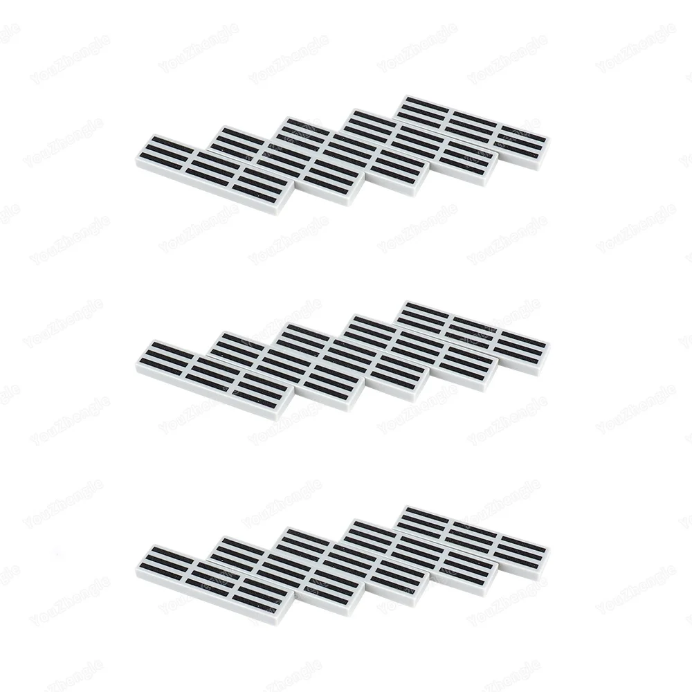 2431 خطوط مصبغة سوداء نمط بنة 1x4 البلاط المطبوعة MOC أرقام العسكرية مطابقة الملحقات المشهد نموذج دمى هدايا