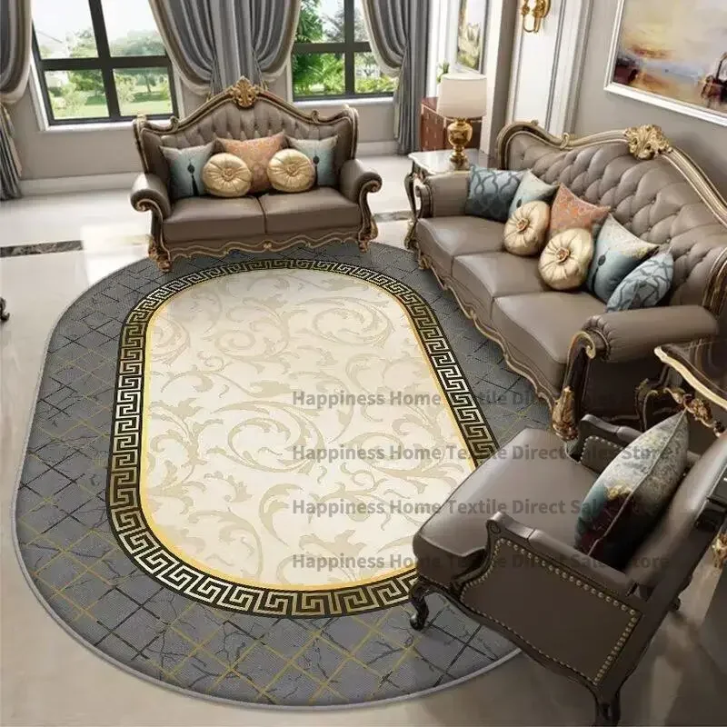 Oval Style Living Room Carpet 200x300 Luxury Large Area Rugs for Bedroom Soft Fluffy Bedside Carpet Washable Office Floor Mats
