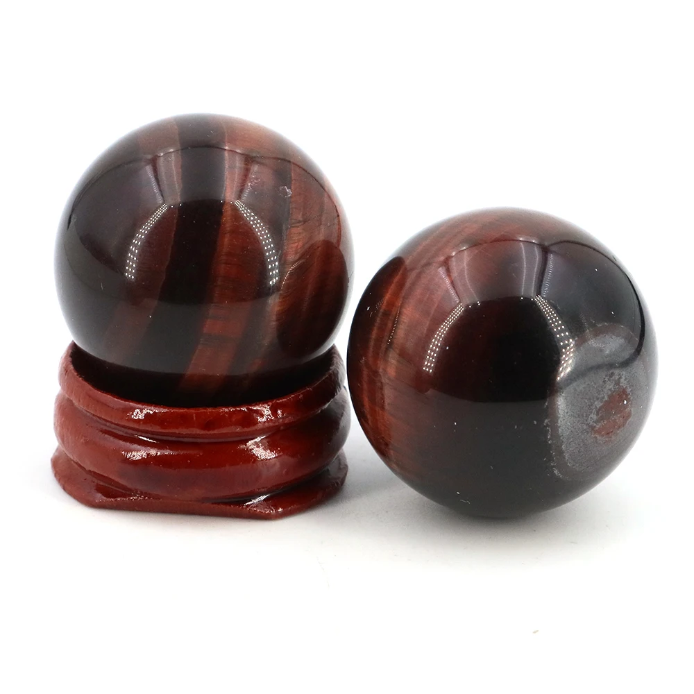 30 mm Kristall-Rot-Tigerauge-Kugel, polierter Massagekugel, Reiki-Heilung, Heimdekoration, Kugel, Stein, Kunsthandwerk, natürlicher Mineralkristallkugel