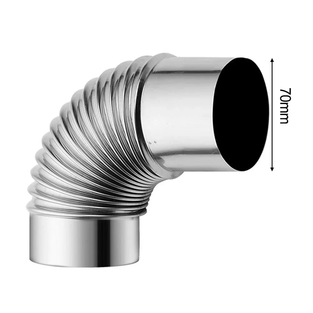 Tubo de escape de estufa de acero inoxidable, revestimiento de codo de chimenea, tubo de estufa curva, calentador