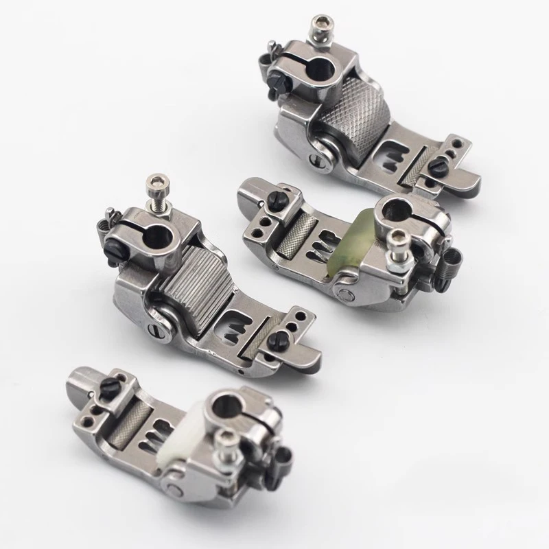 Q.X.YUN Roller Presser Foot 6.4 Gauge Taut 3 Needle 5 thread, Sewing Machine Pegasus SIRUBA Double Needle Wheel Presser Foot