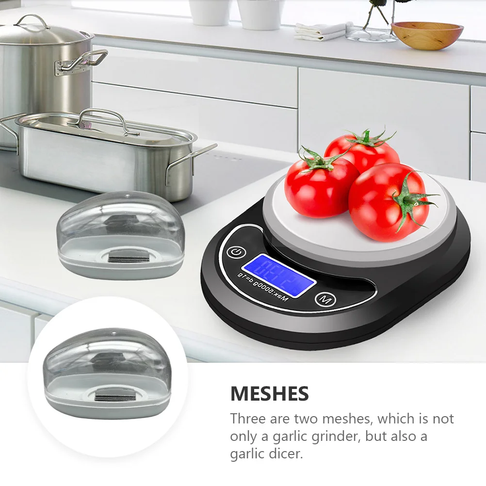 

1pc Garlic Press Dual Mesh Manual Food Chopper Kitchen Gadget Garlic Grinder Dicer Tool For Cooking Hummus Pasta Sauce Bread