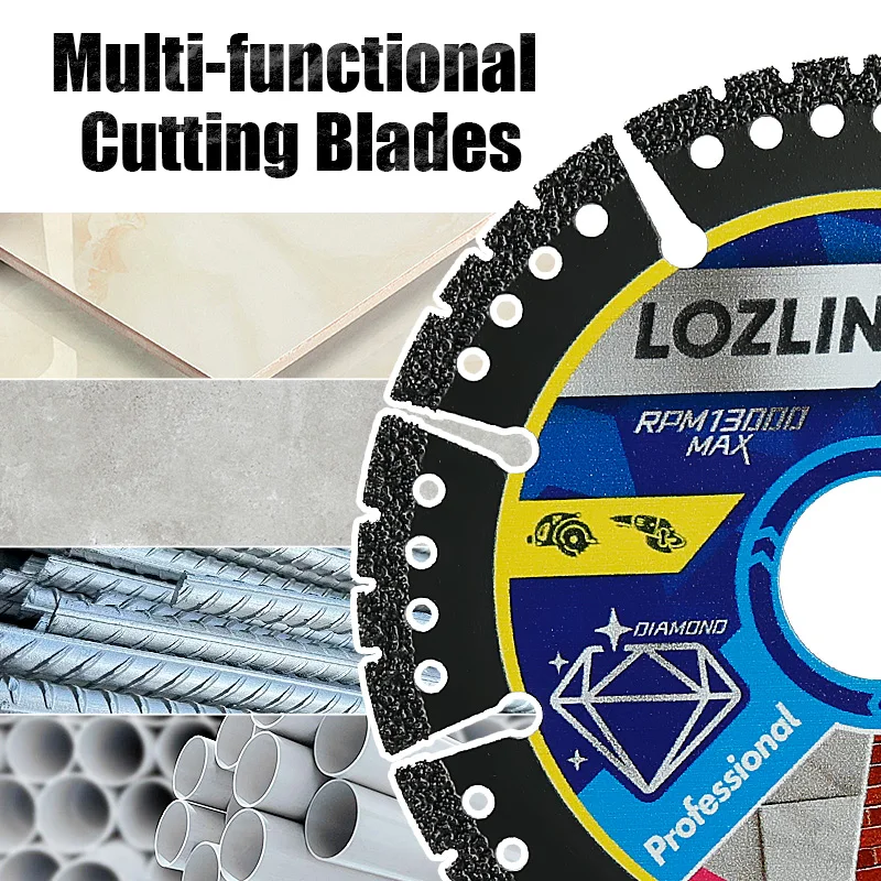 LOZLIN Multi Material Cutting Blades Metal Tile Stone Angle Grinder Saw Blades for Alloy Cast Iron Marble Tool Accessories view 4