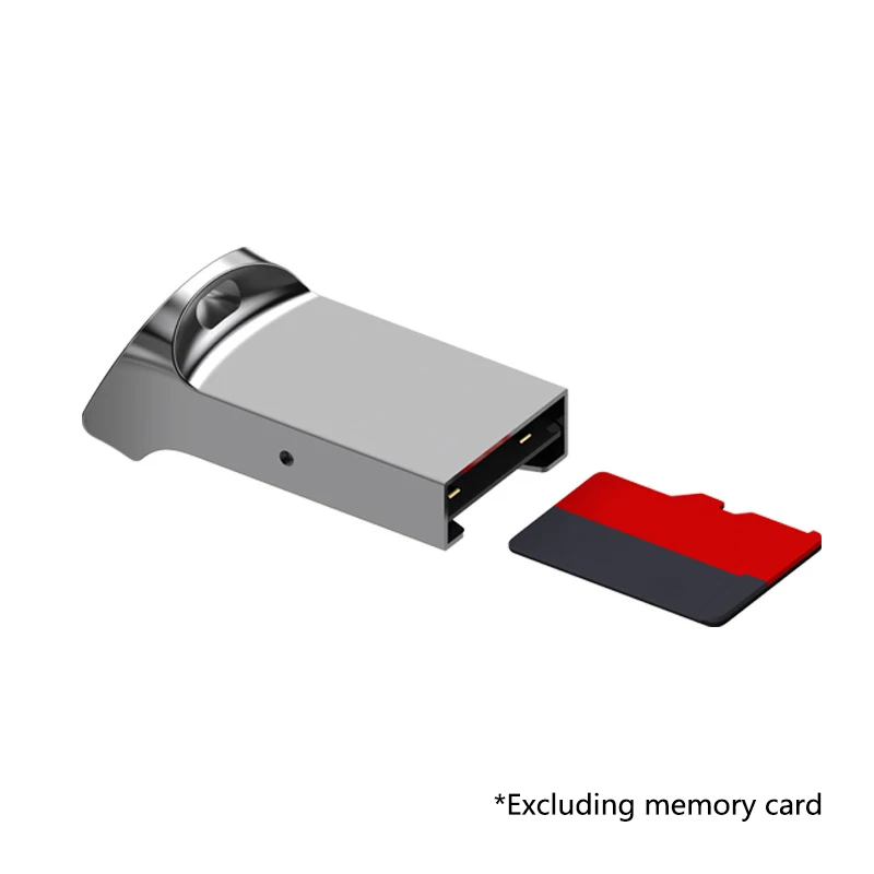 Aluminum Mini USB 2.0 Card Reader Portable for TF Micro SD Memory Card Reader Adapter for PC Laptop Computer ﻿