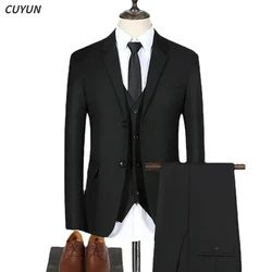 High Quality Men Suits 3 Pieces Elegant Blazer 2 Sets Luxury Wedding Jackets Vest Pants Business Coats 2024 Formal Clothing