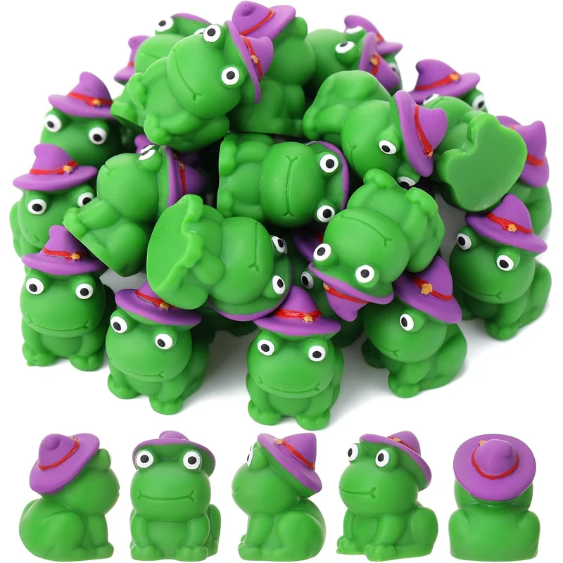 

5/10 Pcs Halloween Mini Resin Frogs Miniature Figurines with Witch Hat for Micro Landscape Home DIY Decoration Supplies