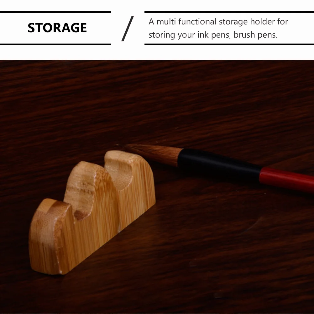

3 pcs Bamboo Brush Rest Vintage Chinese Calligraphy Pen Holder Durable Desktop Storage Rack For Ink Pens Calligraphy Brushes