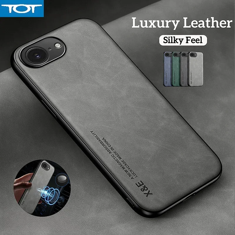 

Funda For iPhone 16e Case Luxury Leather Car Magnetic Back Cover iPhone 16 e iPhone16e 2025 Soft Silicone Protect Coque