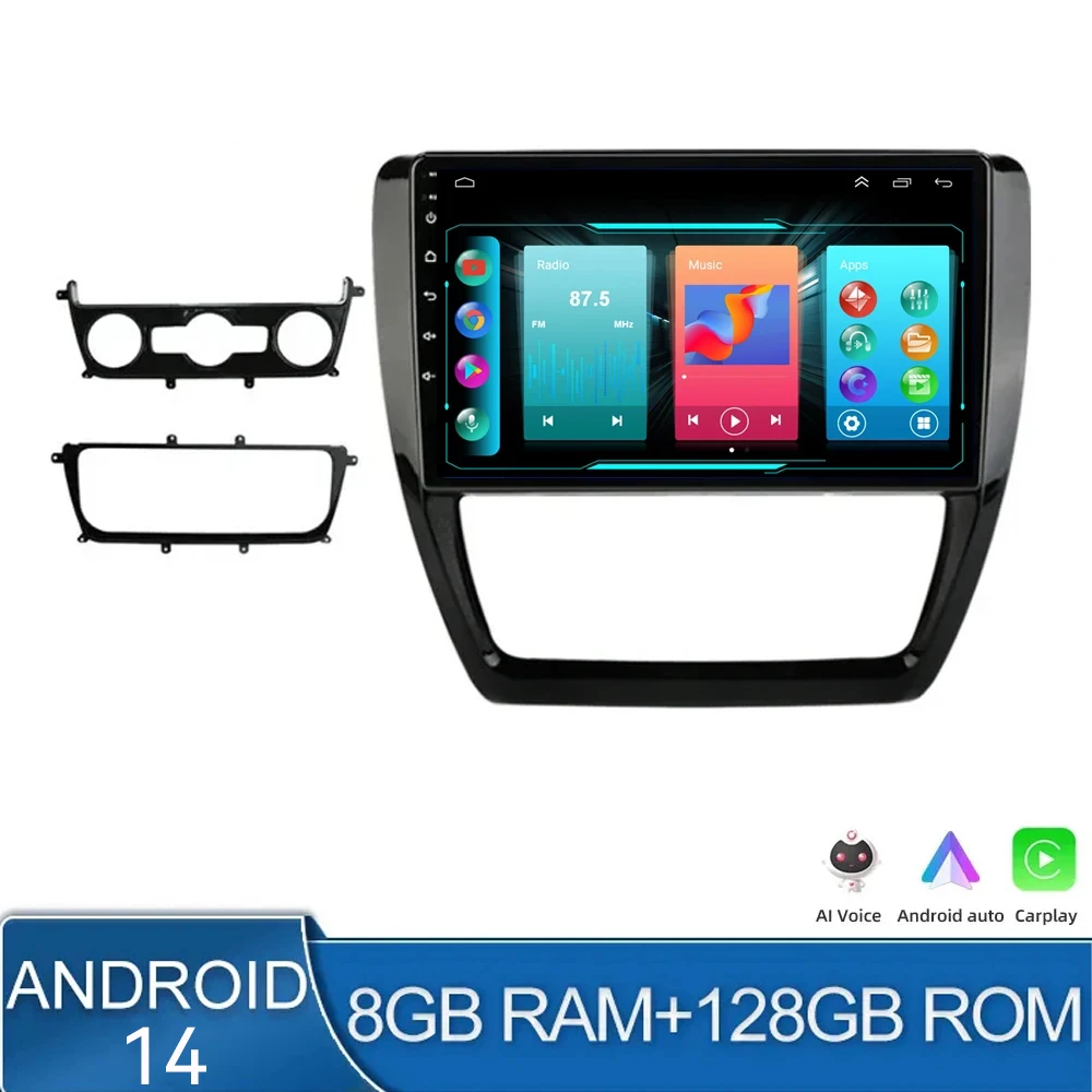 

For Volkswagen VW Sagitar Jetta 6 2011-2018 Android 14.0 2Din Car Radio Multimedia Video Player Navigation GPS 4G Carplay Stereo