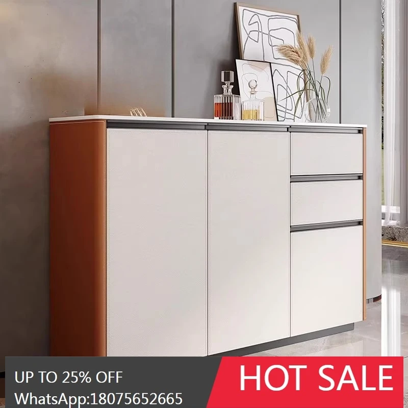 

MJY light luxury saddle skin rock slab small apartment living room large capacity storage cabinet