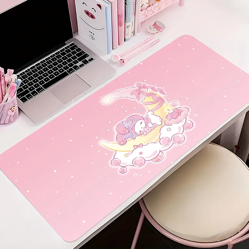 

Коврик для мыши, аксессуары для ПК, игровой коврик для компьютера, удлиненный коврик, нескользящий коврик для мыши, коврик для клавиатуры с аниме-дизайном, офисный коврик M-my Melody для стола