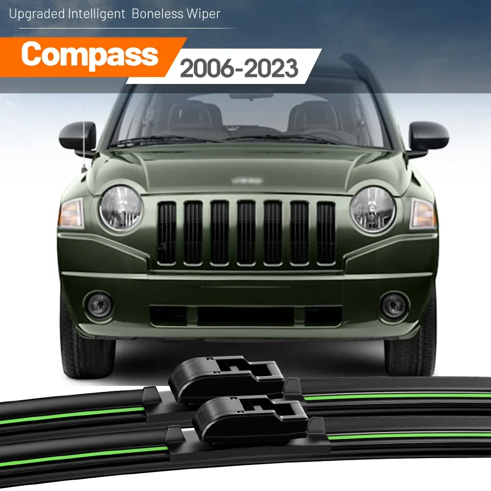 

2pcs For Jeep Compass MK MP 2006-2023 Front Windshield Wiper Blades 2007 2012 2014 2018 2020 2022 Windscreen Window Accessories