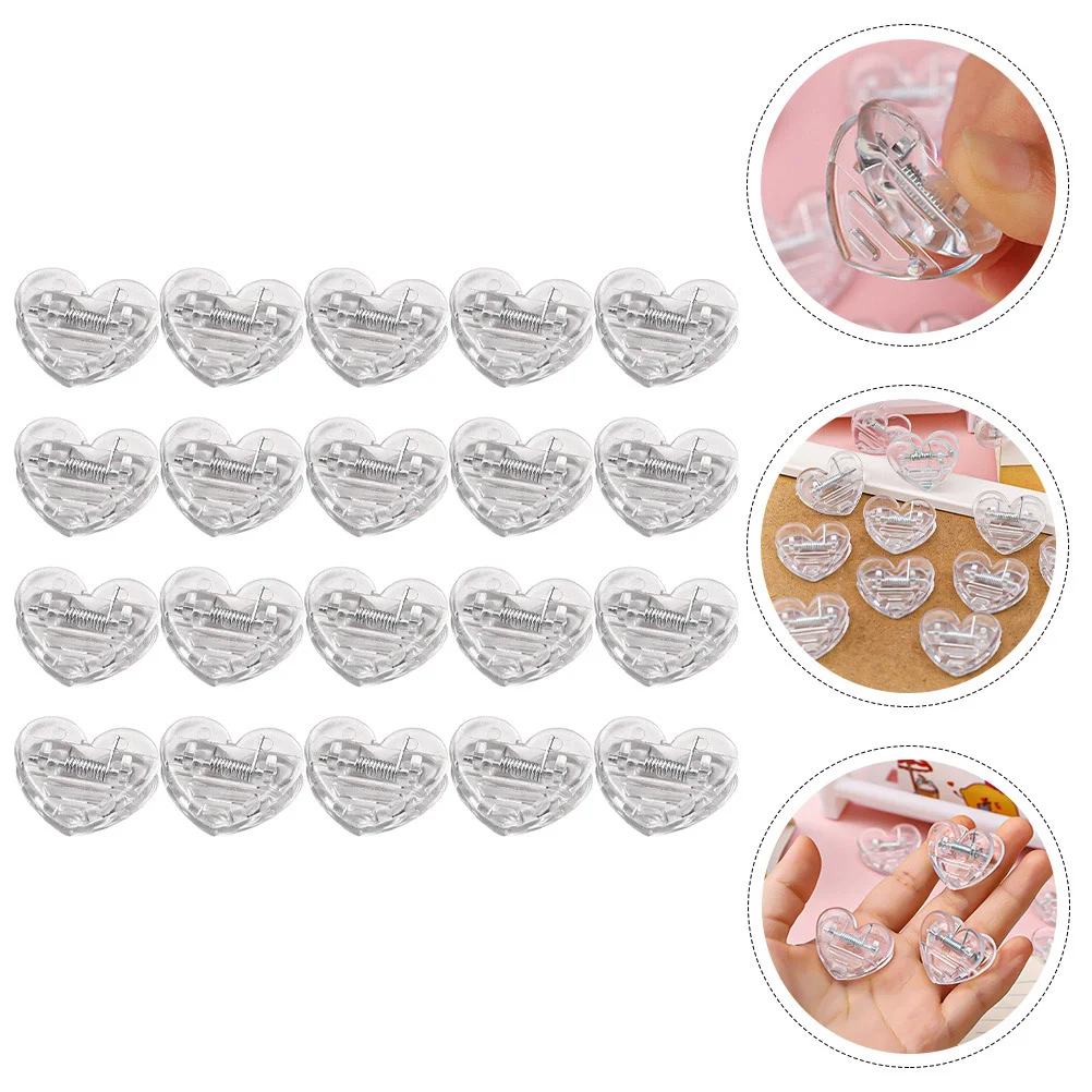 Multi-Function Pasta Binder Clips, Small Picture Grampos, Coração Decor, Foto do Office, 40 pcs