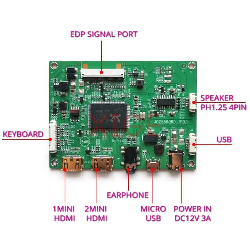 Imagem -02 - Monitor Portátil com Controlador Lcd Driver Board Micro Usb Mini-hdmi Kit Faça Você Mesmo 156 Polegadas 40 Pinos Edp B156han11.0 4