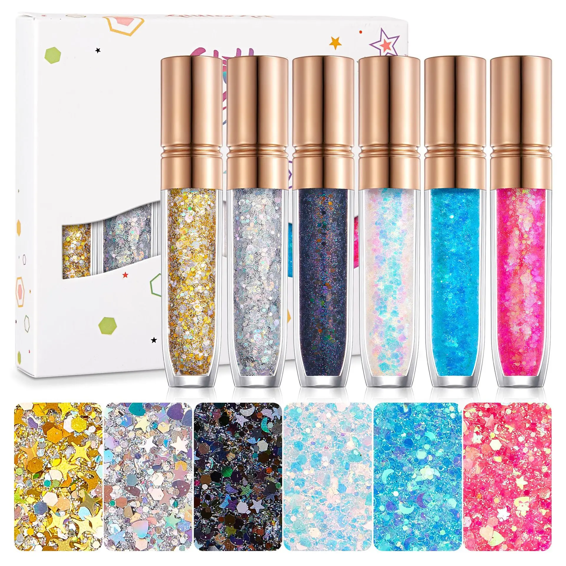 High Quality Super Bright Solvent Resistance Cosmetic Grade Crafts Nail Body Multicolor Holographic Fine Bulk Chunky Glitter Gel