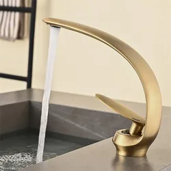 Tuqiu Antique Bathroom Faucet White Sink Mixer Tap Brass Hot Cold Brush Gold Wash basin Faucet Single Handle Crane For Bathroom