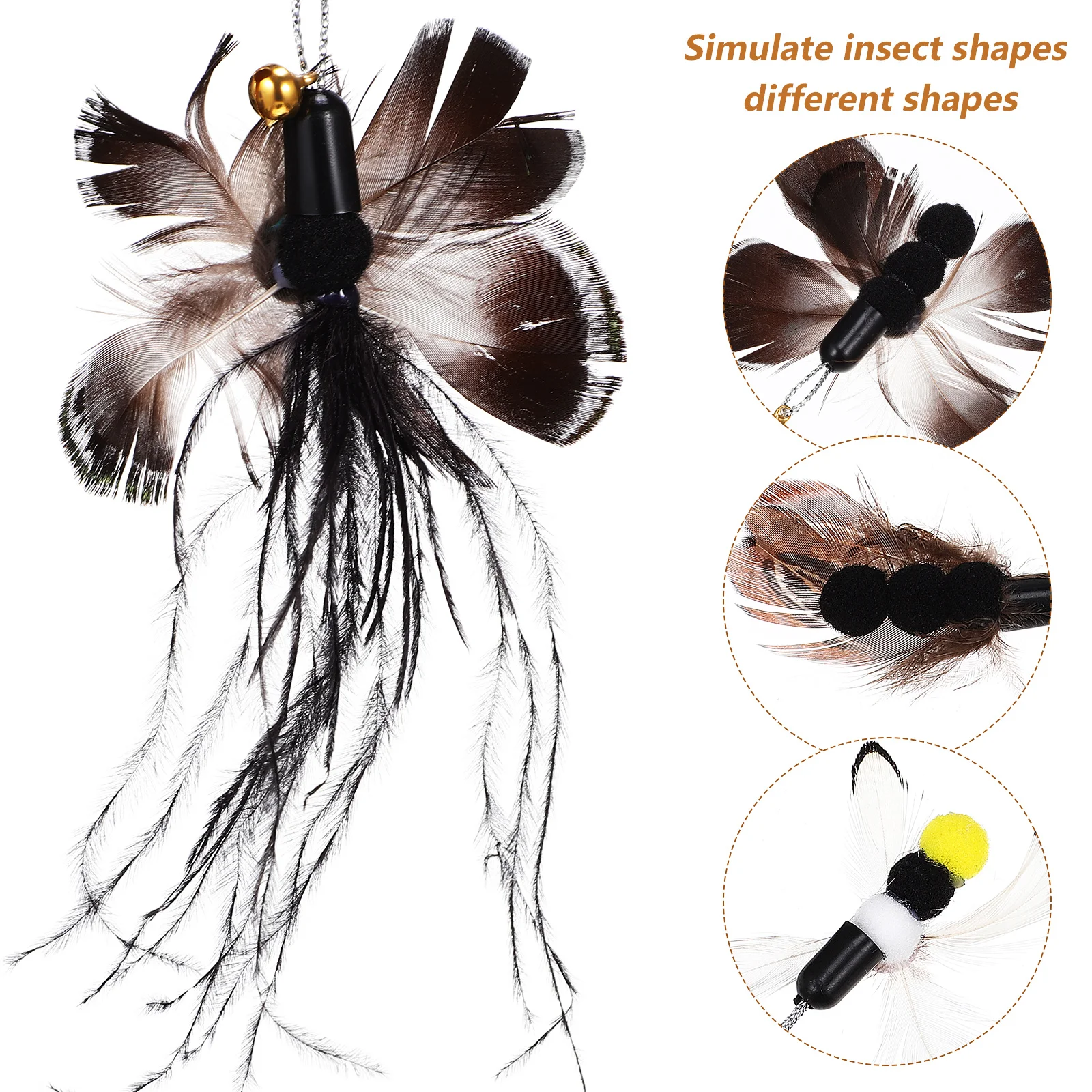 

6 pcs Cat Replaceable Realistic Cat Teaser For Indoor Cats Kitten Playthings Replacement Parts