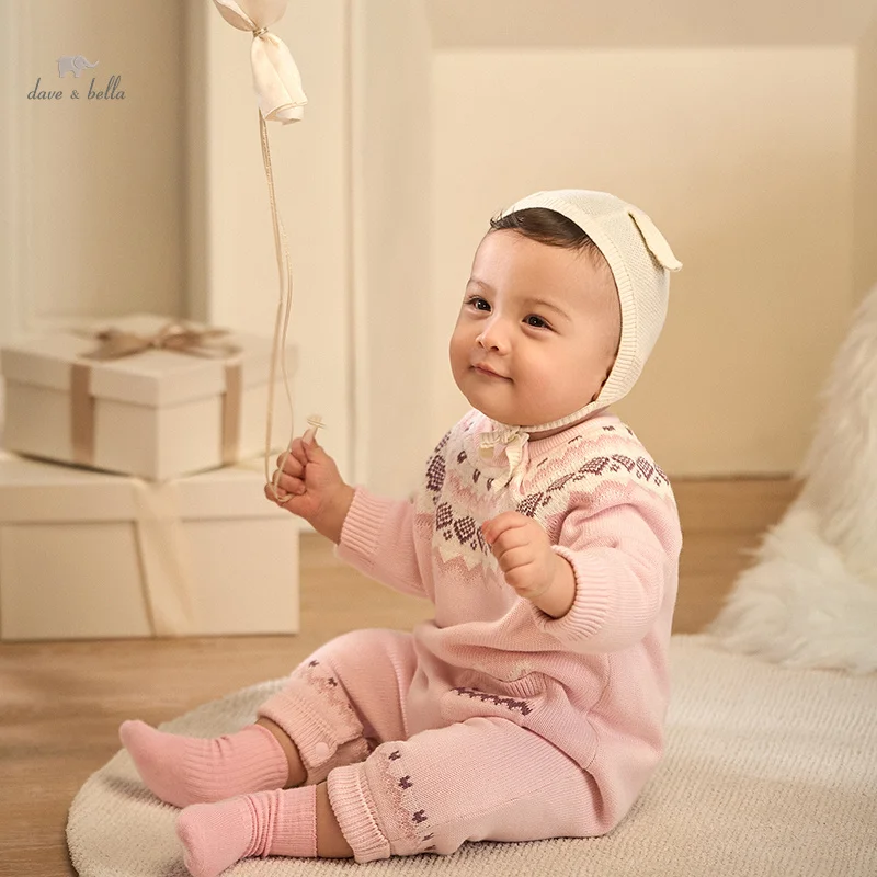 

Dave Bella Baby Jumpsuit Romper Newborn Creeper 2023 Autumn Winter New Girls Romper Casual Fashion Comfortable Lovely DB4237374