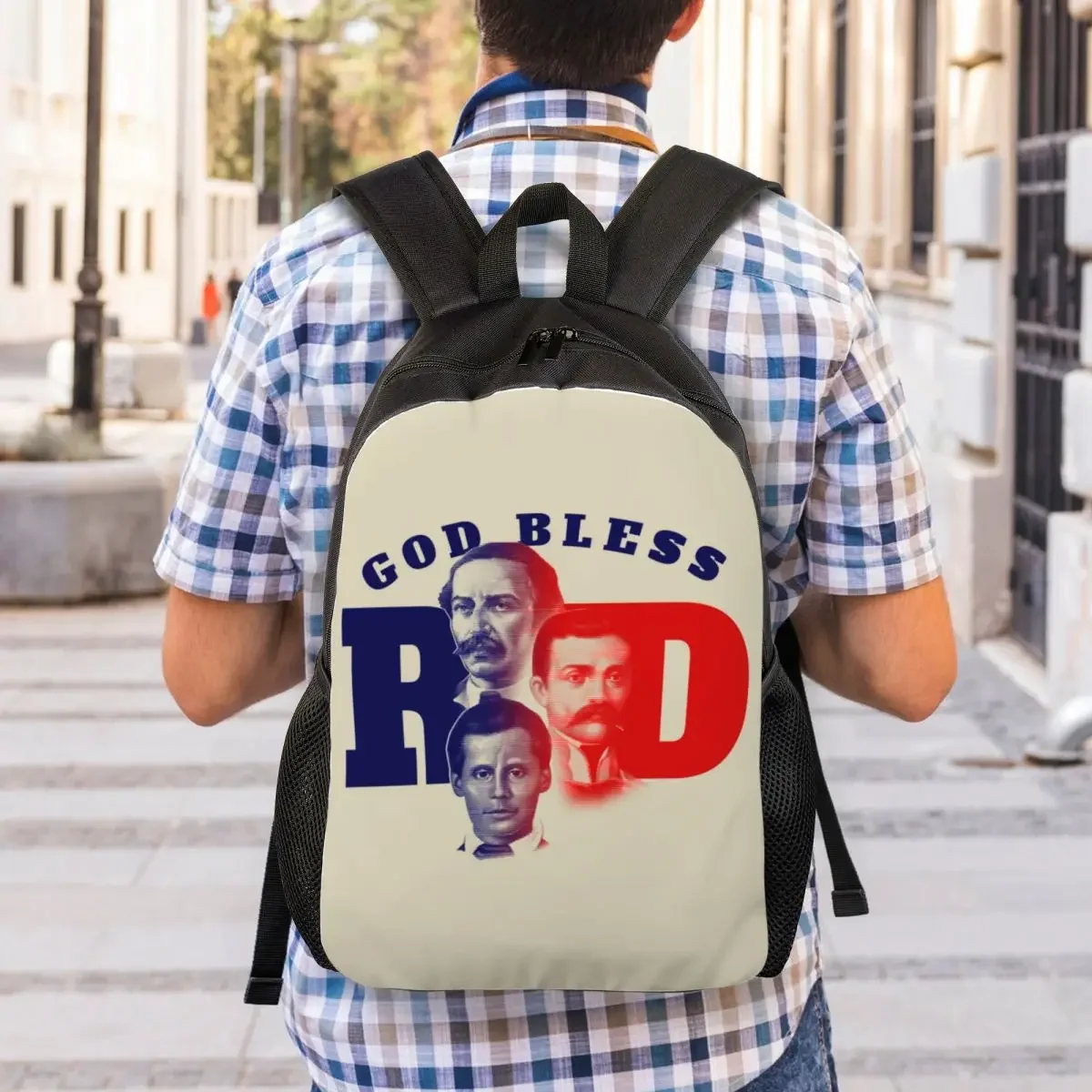 남성 여성을위한 맞춤형 도미니카 공화국 배낭 방수 학교 대학 가방 인쇄 Bookbag