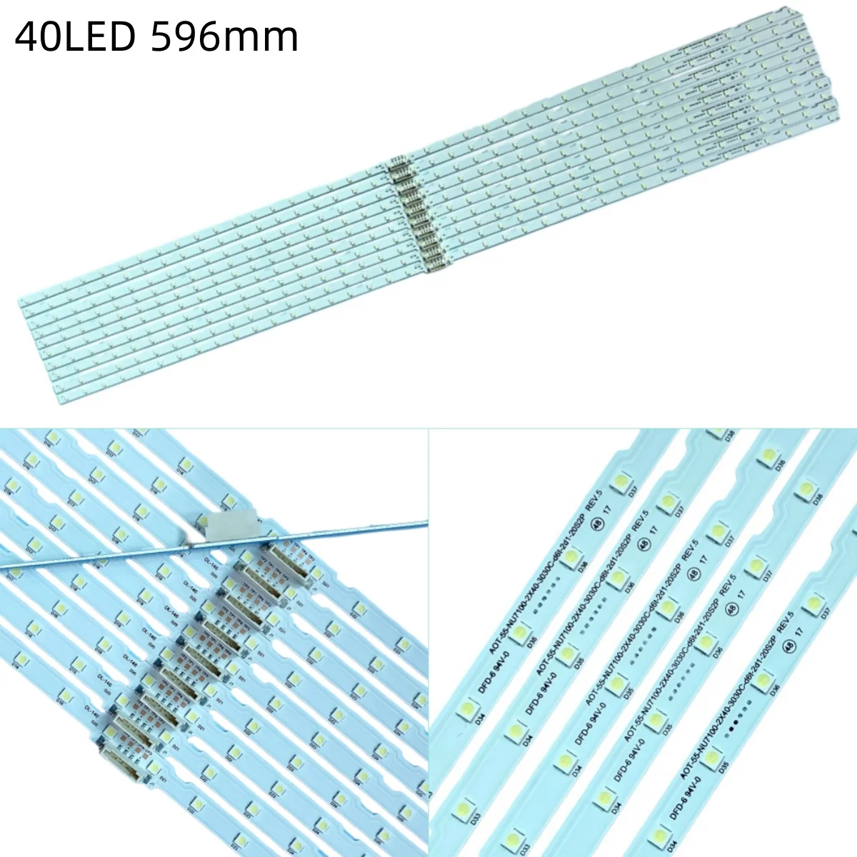 10PCS/LED Backlight strip for 55NU7100 UE55NU7300 UE55NU7100 UN55NU7100 AOT_55_NU7300_NU7100 BN96-45913A BN61-15485A