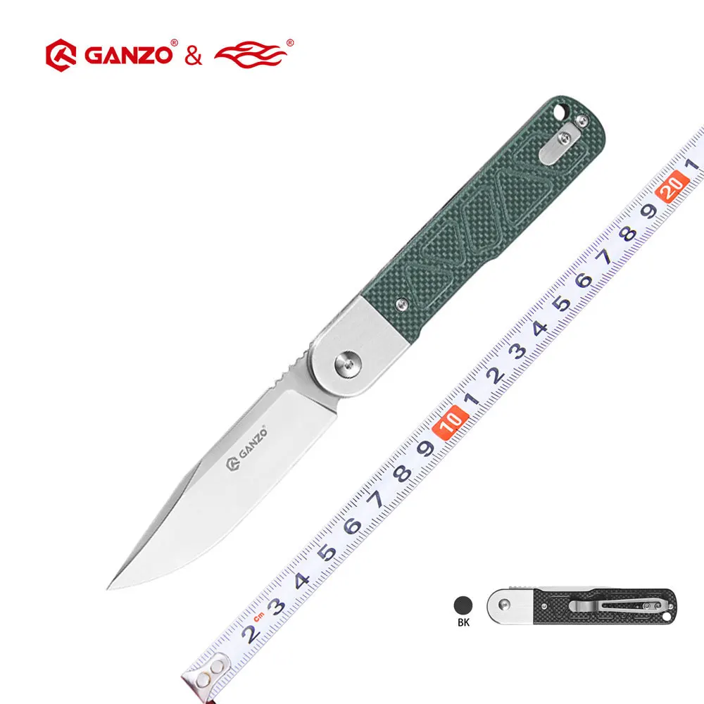 +-59HRC Ganzo G767 9CR14 blade G10 Handle knife tactical Folding knife Survival Camping tool edc Pocket Knife outdoor tool