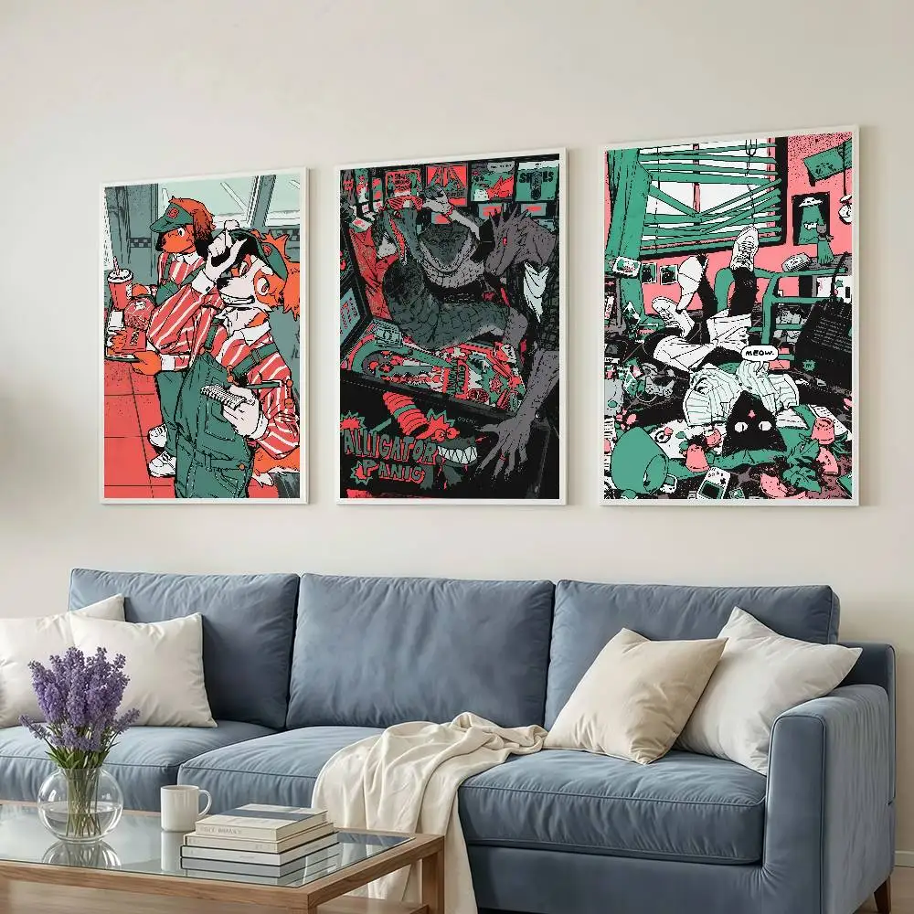 Cartoon S-SMELL N-Nagabe Furry DOG CAT Posters Dormitory Decorations Bedroom And Living Room Wall Murals Souvenirs