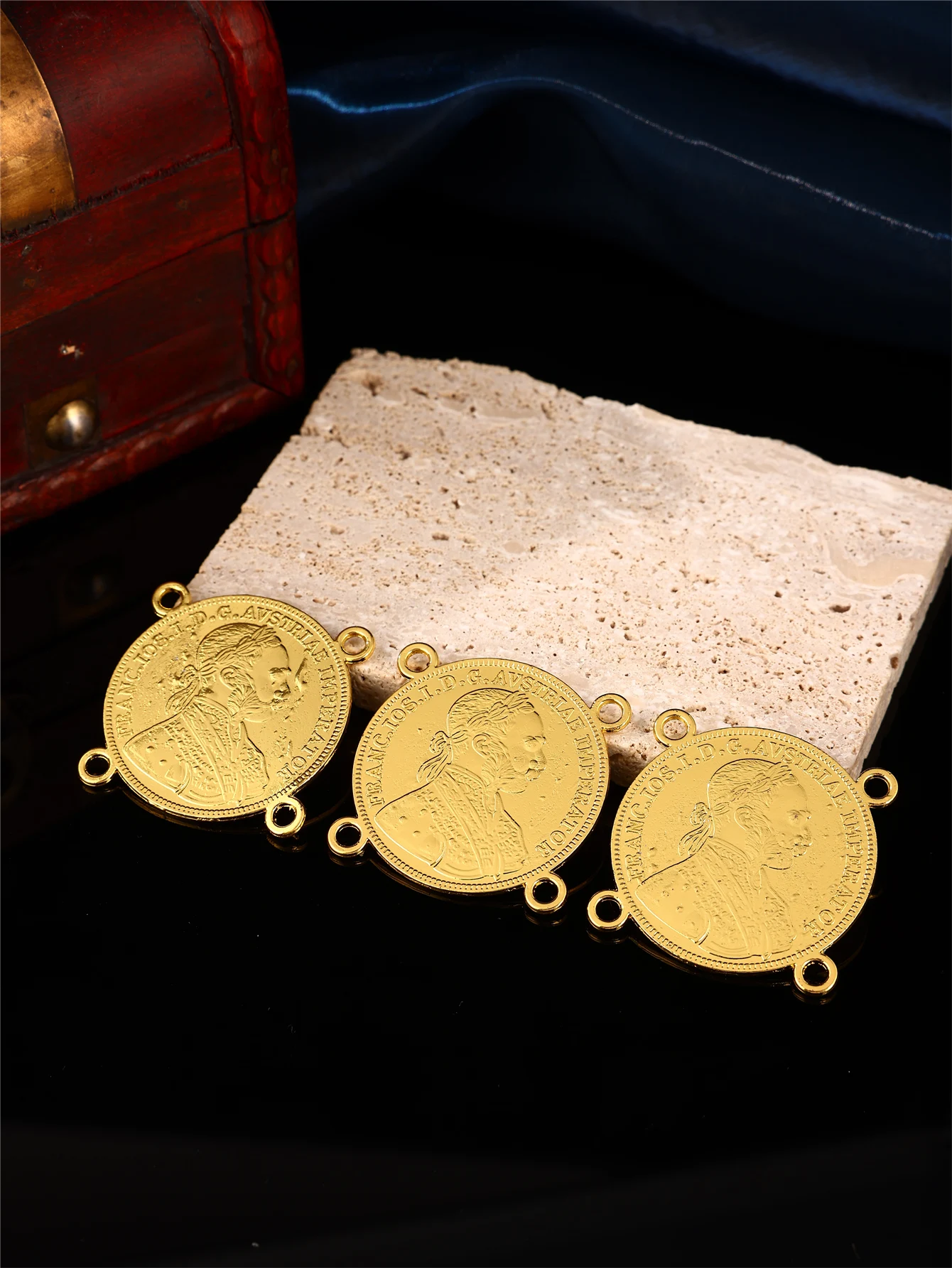 Coin-Shaped Diy Handmade Accessories, Engraved Turkish Ottoman Patterns, Women's Clothing Accessories view 3