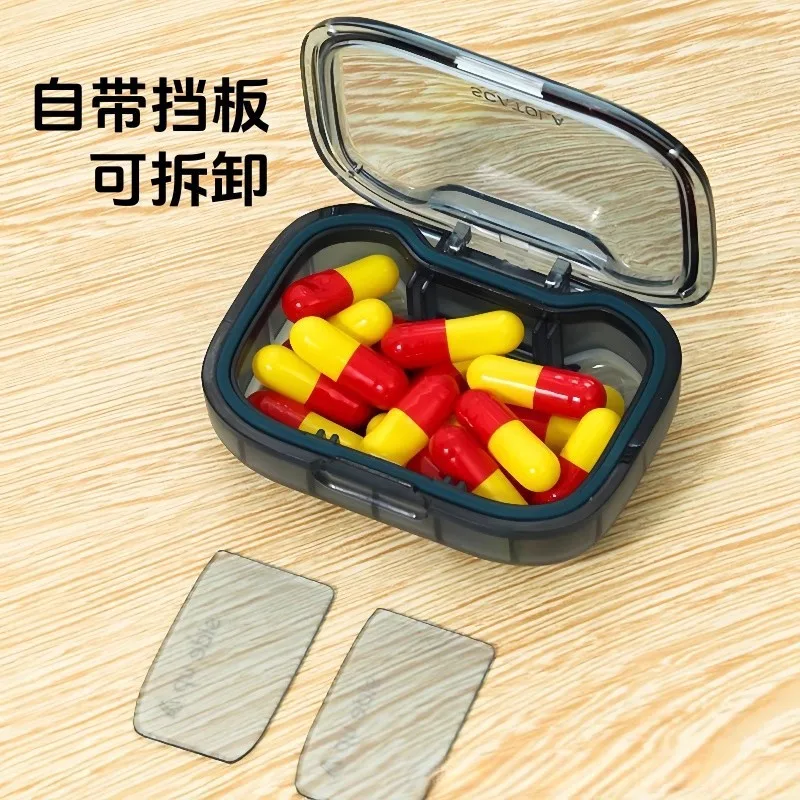 Mini caja para pastillas, caja de almacenamiento de medicamentos, dispensador de pastillas, organizador de pastillas, estuche para pastillas, contenedor portátil, 2 uds.