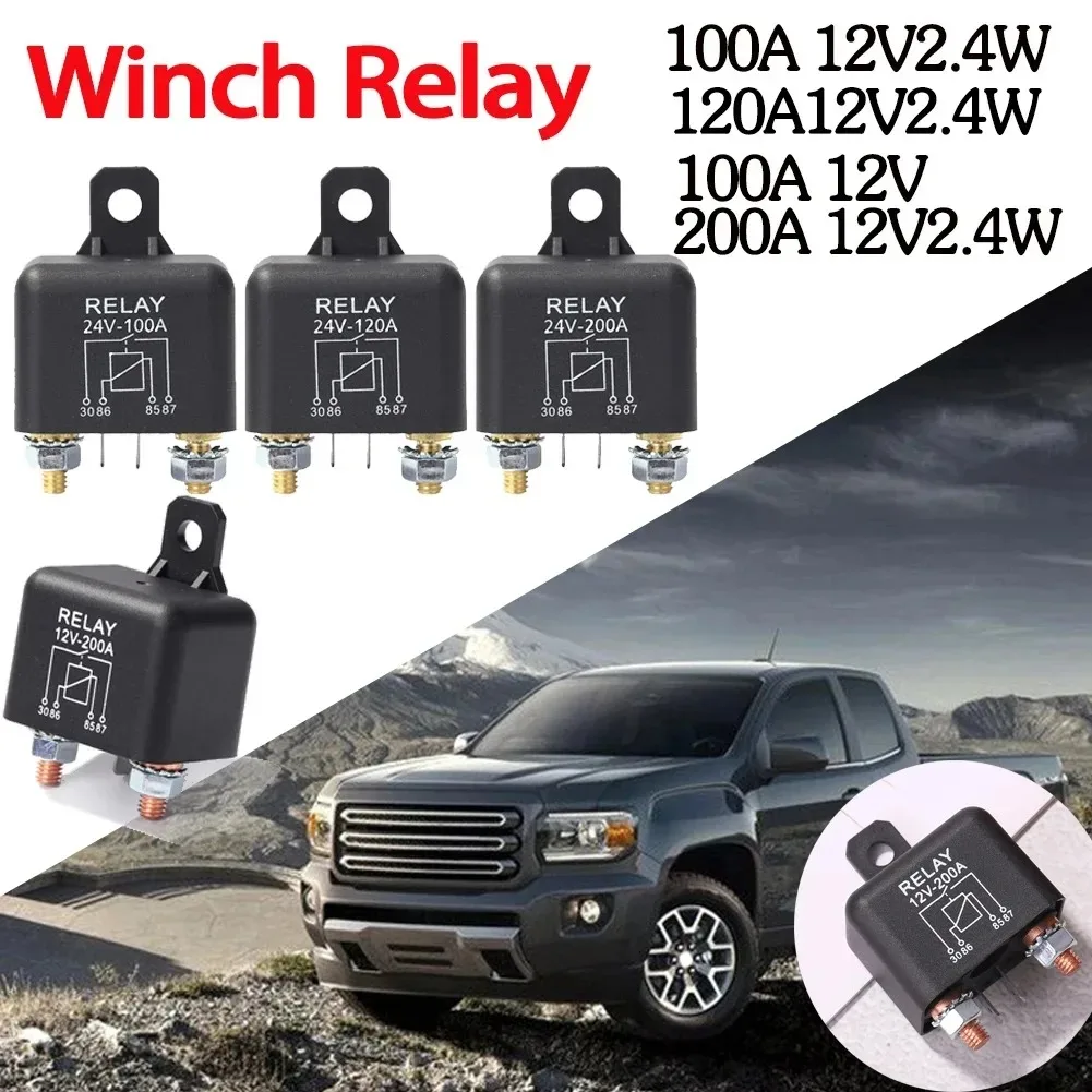 High Current 4 Pin Car Relay 12V 200A/100A Car Truck Motor Automotive Relay Continuous Type Automotive Car Relays Normally Open