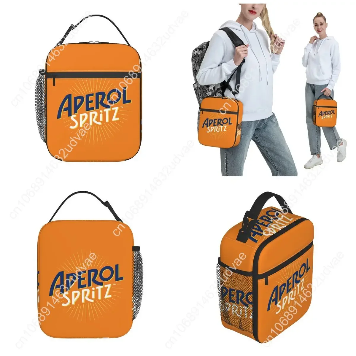 Vintage Aperols Spritz Logo Merch Insulated Lunch Bag For School Food Box Portable Thermal Cooler Bento Box