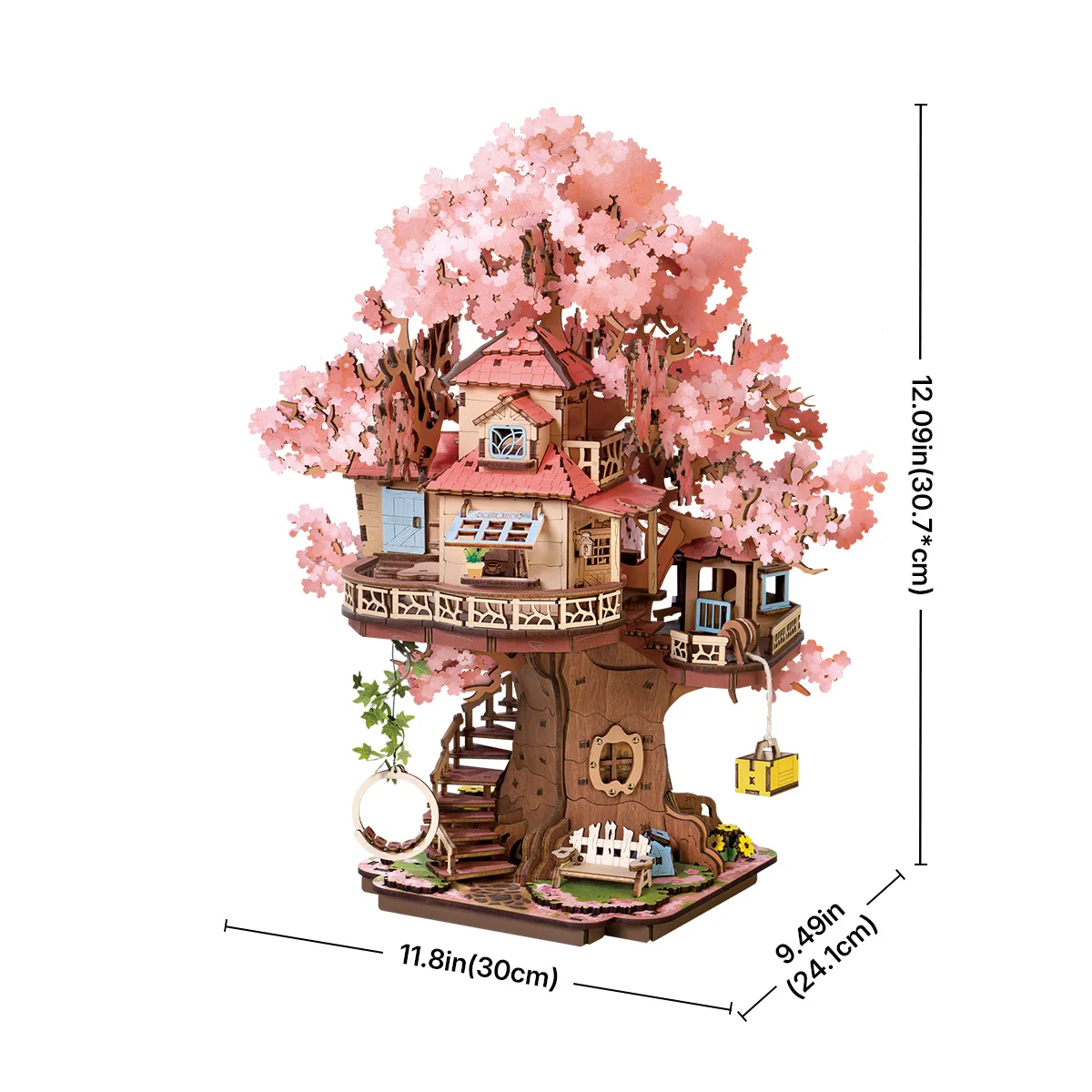 ROBOTIME Modellbausätze zum Bauen von Sakura-Baumhaus, 3D-Holzpuzzles, Heimdekoration, Geschenk für Erwachsene