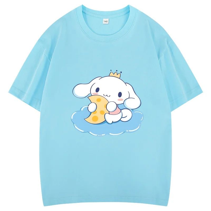 

Summer Kids Cinnamoroll Short-Sleeved T-Shirt Casual Sanrio Cartoon Print Baby Clothing Set