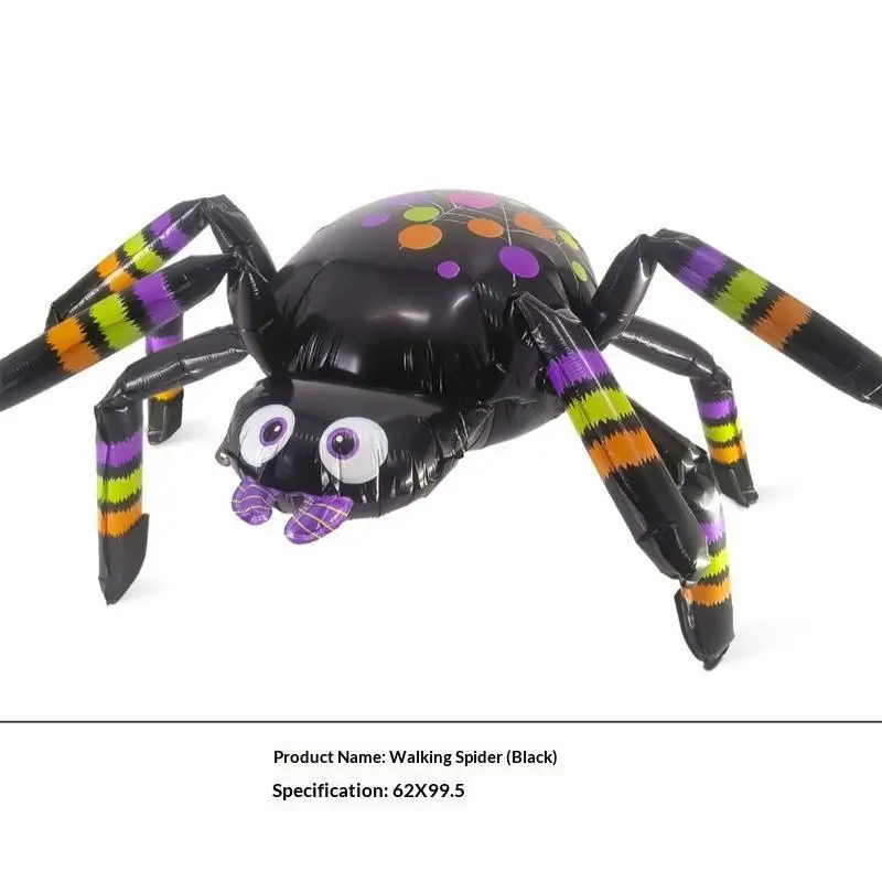 Spider Shaped Foil Balloons Creepy Cute Patterns Long Lasting Inflation for Halloween Bar Pub Theme Party Decor image 3