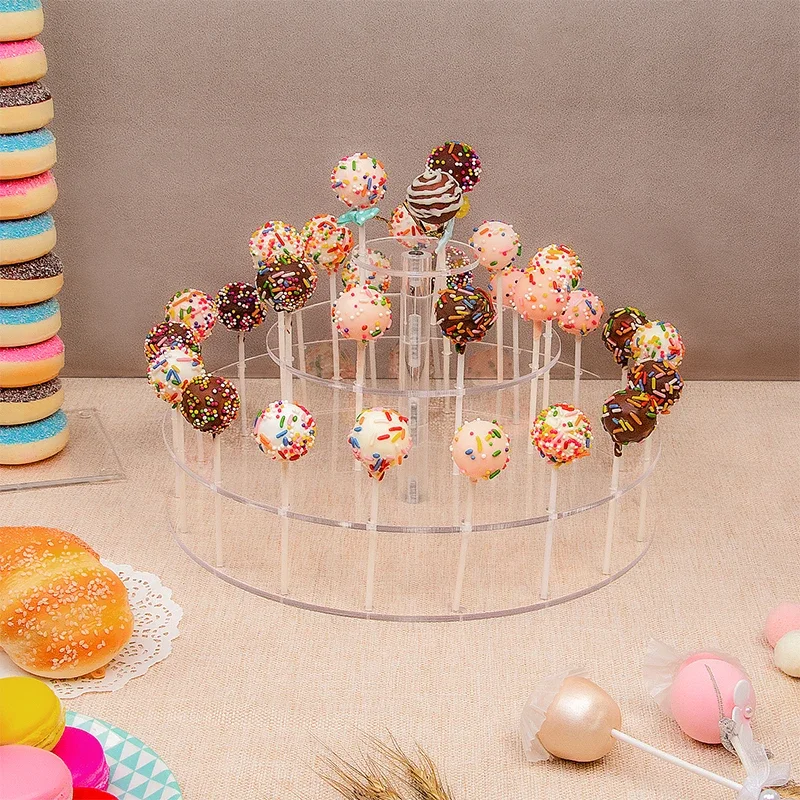 Acrylic Clear Lollipop Rack Candy Lollipop Stand DIY Wedding Party Cake Display Holder Round Square Rectangle Supermarket Store