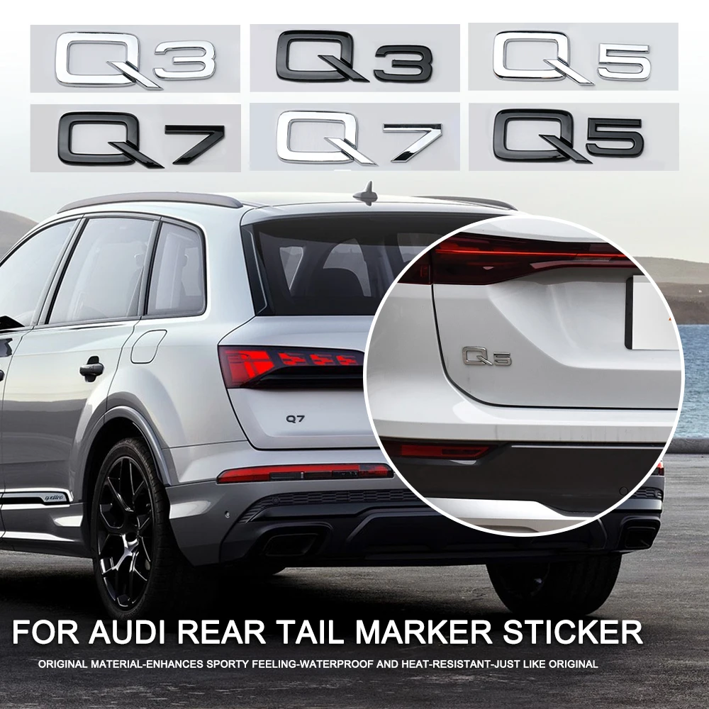 

1Pcs 3D ABS Numbers Letter Emblem Fender Trunk Rear Logo Sticker For Audi Q3 Q5 Q7 A3 A4 A5 A6 A7 A8 A4L A6L A8L Car Accrssories