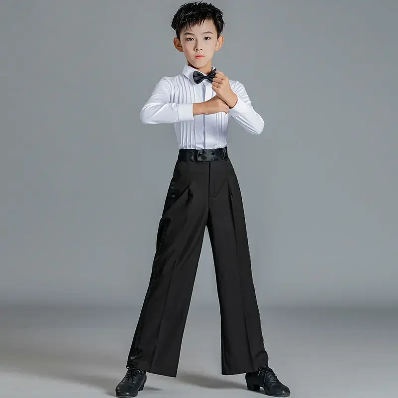 Boy Latin Ballroom Costume Children Latin Rumba Samba Dancewear Latin Dance Competition Clothes Tango Salsa Costume for Stage