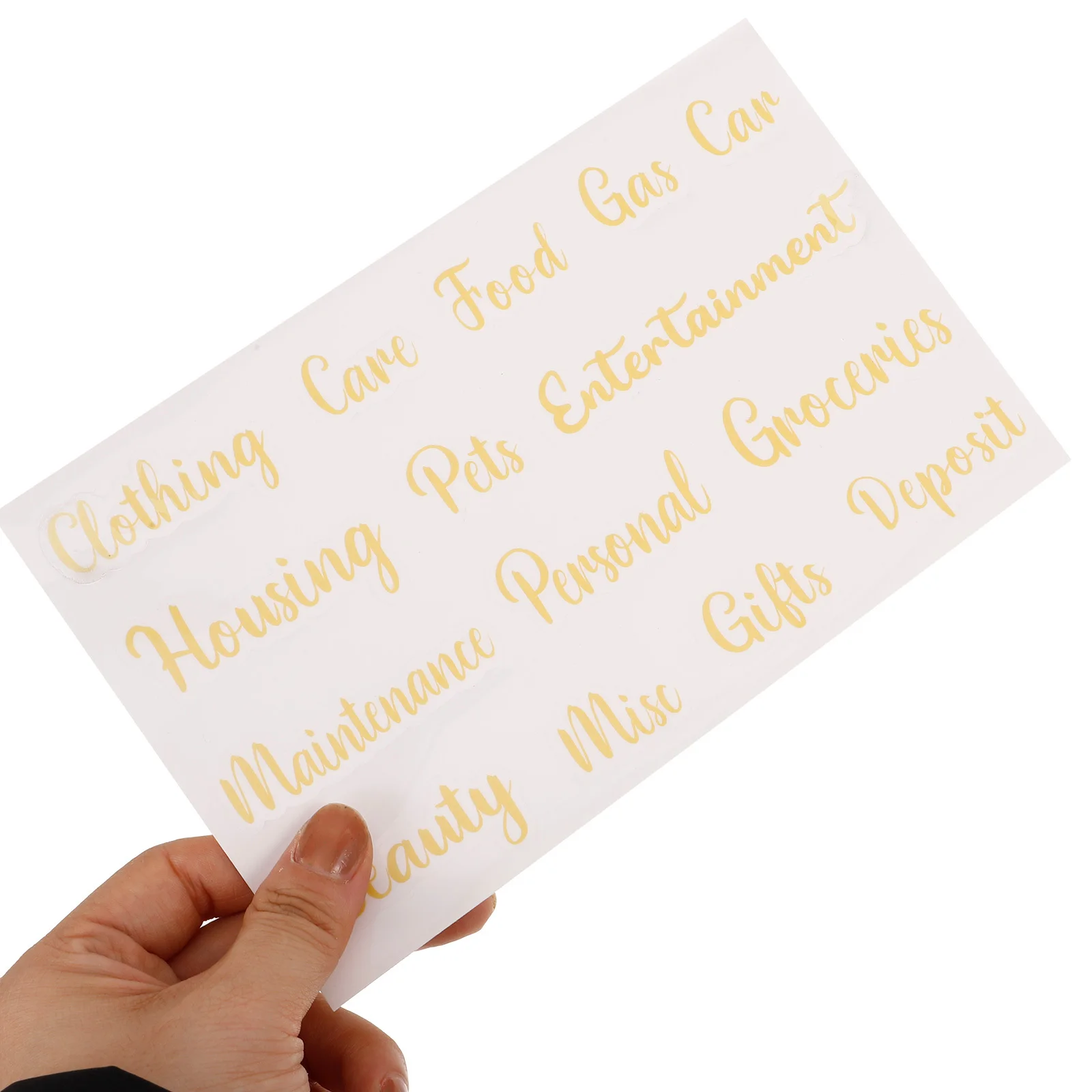 

10 Sheets Gold Letter Stickers 5 Sets PVC Cash Budget Labels Planner ganizer Envelope Multi Use
